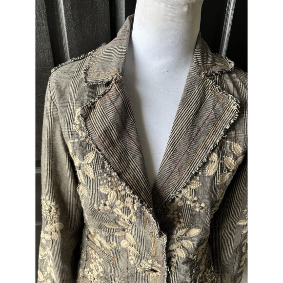 Embroidered Brown Blazer - Picture 2 of 13